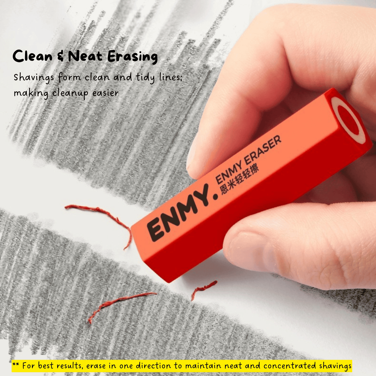 ENMY Soft Hexagonal Eraser for Students 6PCS/Set Aesthetic Portable Rubber