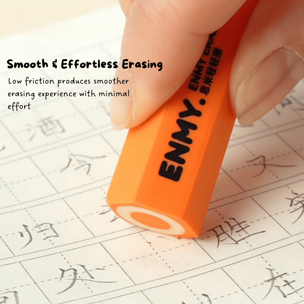 ENMY Soft Hexagonal Eraser for Students 6PCS/Set Aesthetic Portable Rubber